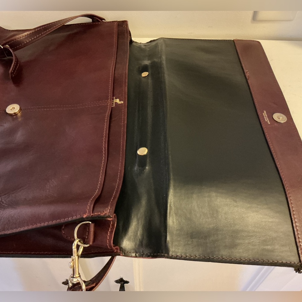 💎 Rare Vintage Renwick Oxblood Italian Leather Bag - Picture 10 of 16